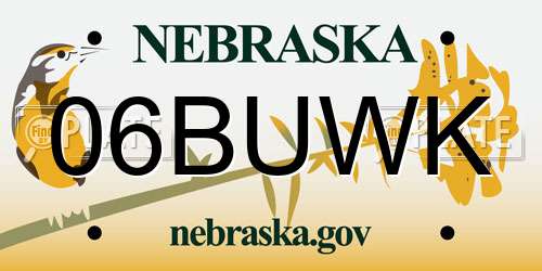 06BUWK Nebraska License Plate