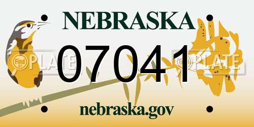07041 Nebraska License Plate