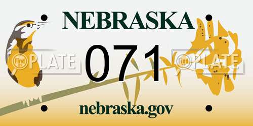 071 Nebraska License Plate