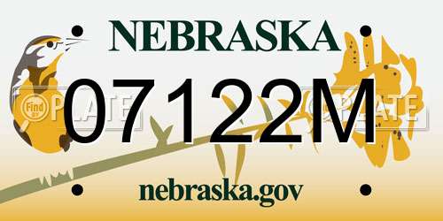 07122M Nebraska License Plate