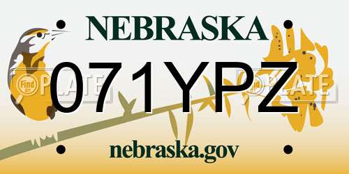 071YPZ Nebraska License Plate