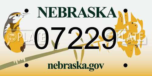 07229 Nebraska License Plate