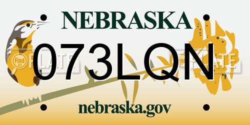073LQN Nebraska License Plate