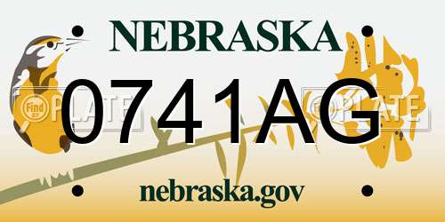 0741AG Nebraska License Plate