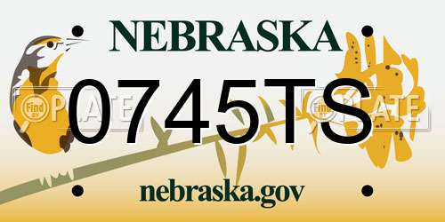 0745TS Nebraska License Plate