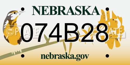 074B28 Nebraska License Plate