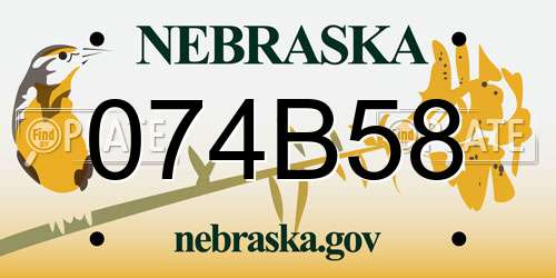 074B58 Nebraska License Plate