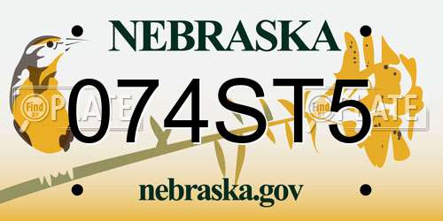 074ST5 Nebraska License Plate