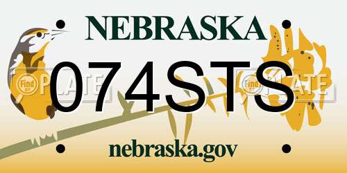 074STS Nebraska License Plate