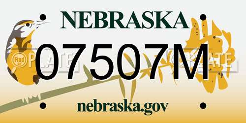 07507M Nebraska License Plate