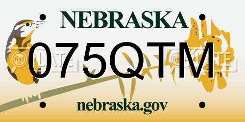075QTM Nebraska License Plate