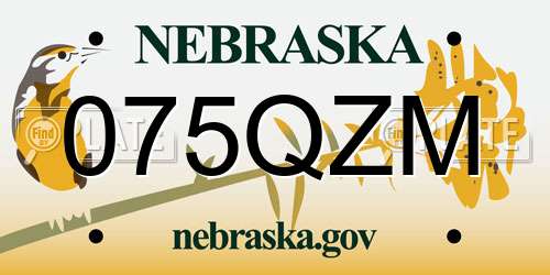 075QZM Nebraska License Plate