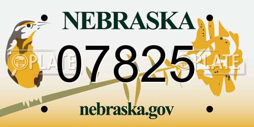 07825 Nebraska License Plate