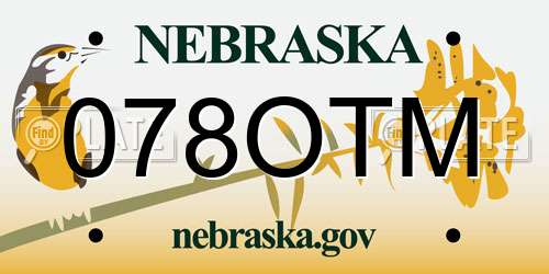 078OTM Nebraska License Plate