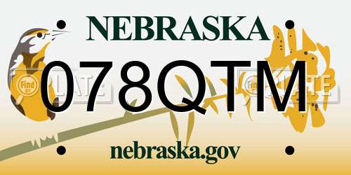 078QTM Nebraska License Plate