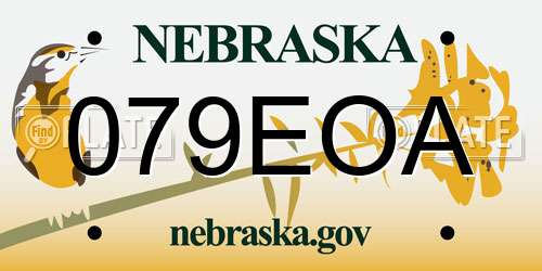 079EOA Nebraska License Plate