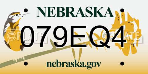079EQ4 Nebraska License Plate