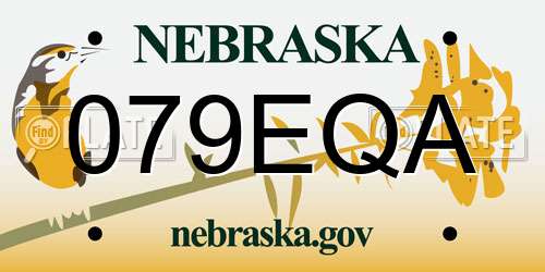 079EQA Nebraska License Plate