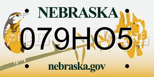 079HO5 Nebraska License Plate