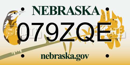 079ZQE Nebraska License Plate