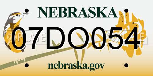 07DO054 Nebraska License Plate
