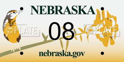 08 Nebraska License Plate