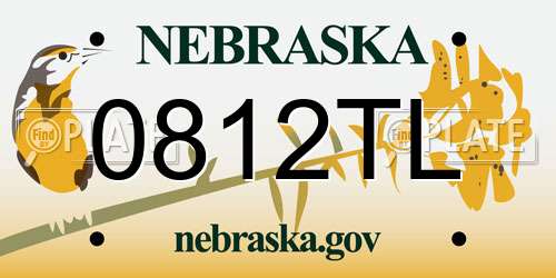 0812TL Nebraska License Plate