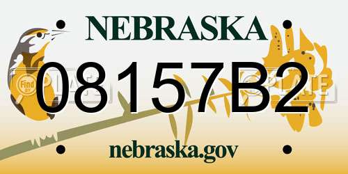 08157B2 Nebraska License Plate