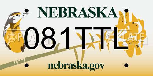 081TTL Nebraska License Plate