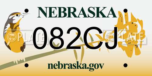 082CJ Nebraska License Plate