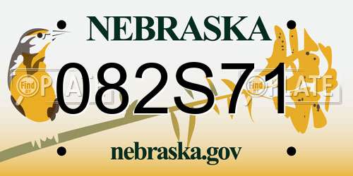 082S71 Nebraska License Plate