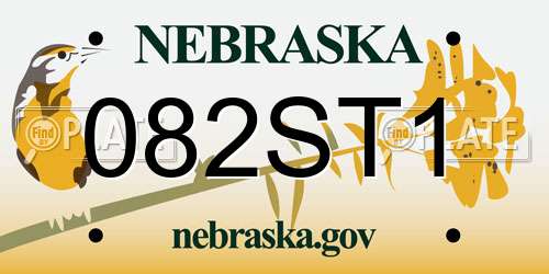 082ST1 Nebraska License Plate