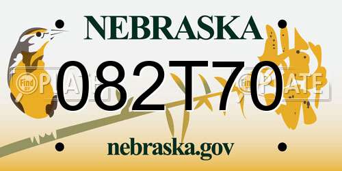 082T70 Nebraska License Plate