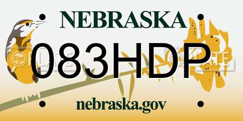 083HDP Nebraska License Plate