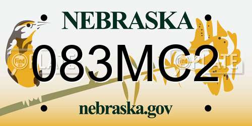 083MC2 Nebraska License Plate