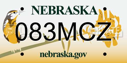083MCZ Nebraska License Plate