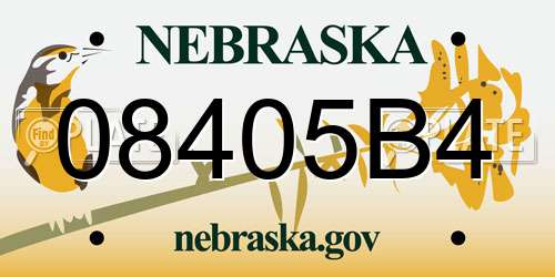08405B4 Nebraska License Plate