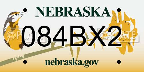 084BX2 Nebraska License Plate
