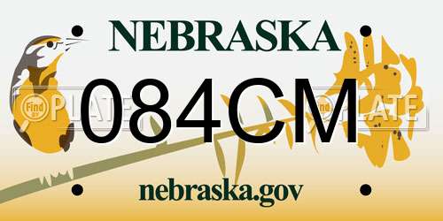 084CM Nebraska License Plate