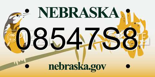 08547S8 Nebraska License Plate