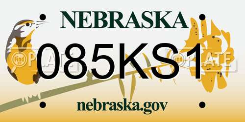 085KS1 Nebraska License Plate
