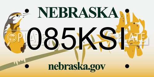 085KSI Nebraska License Plate