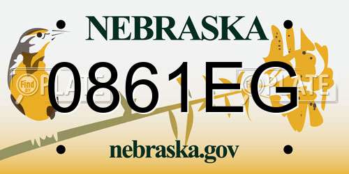 0861EG Nebraska License Plate