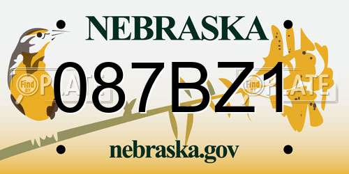 087BZ1 Nebraska License Plate