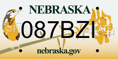 087BZI Nebraska License Plate