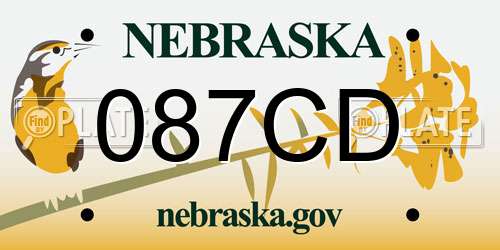 087CD Nebraska License Plate