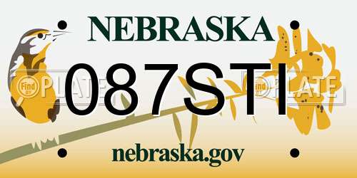087STI Nebraska License Plate