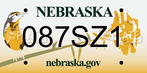 087SZ1 Nebraska License Plate