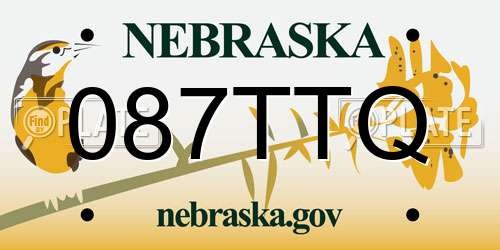 087TTQ Nebraska License Plate