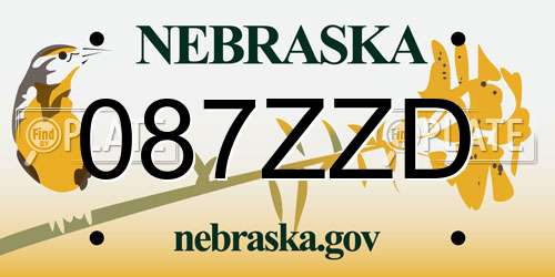 087ZZD Nebraska License Plate